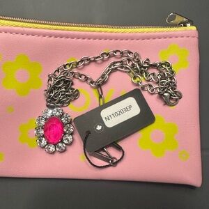 Tova Neon pink pendant necklace